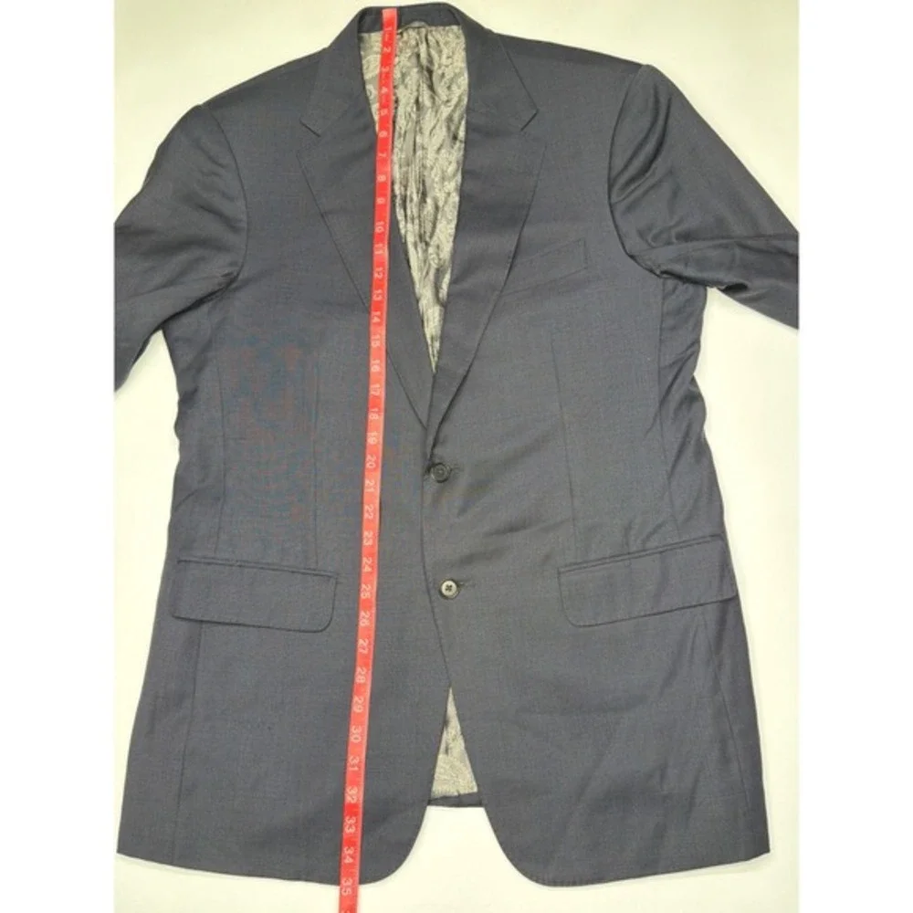 Mens Dark Blue‎ Paisley Lined Blazer Jacket Suit Sport Coat Size 44R